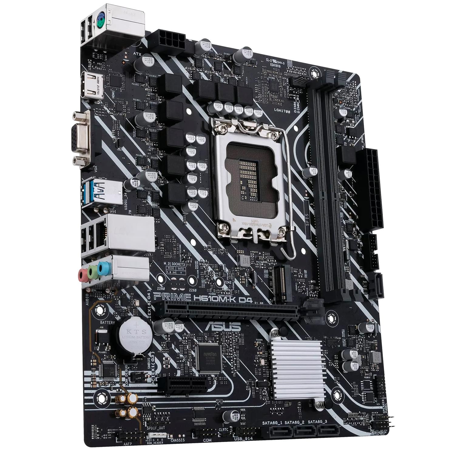 Мат.плата ASUS PRIME H610M-K D4, LGA1700 2xDDR4 4xSATA3 M.2 D-Sub HDMI mATX