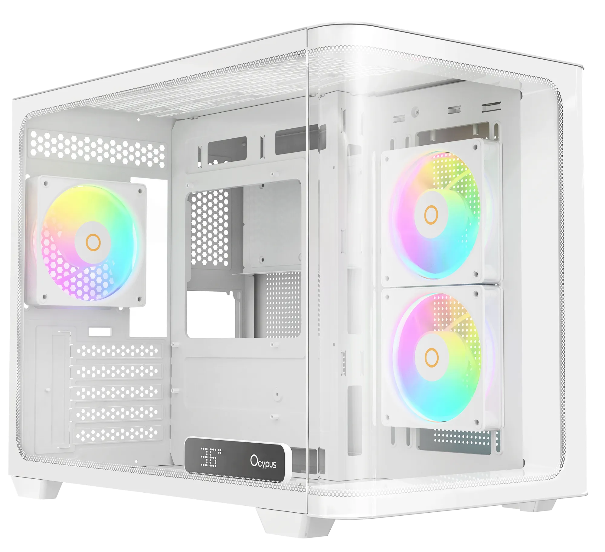 Корпус Ocypus Iota C50 WH Curve ARGB Digital mATX/ITX 2xUSB Type-C Белый Iota-C50-WHD300CD-GL