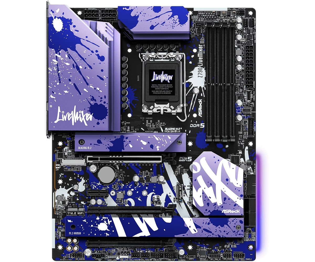 Мат.плата ASRock Z790 LIVEMIXER LGA1700 4xDDR5 4xSATA RAID 5xM.2 HDMI DP ATX