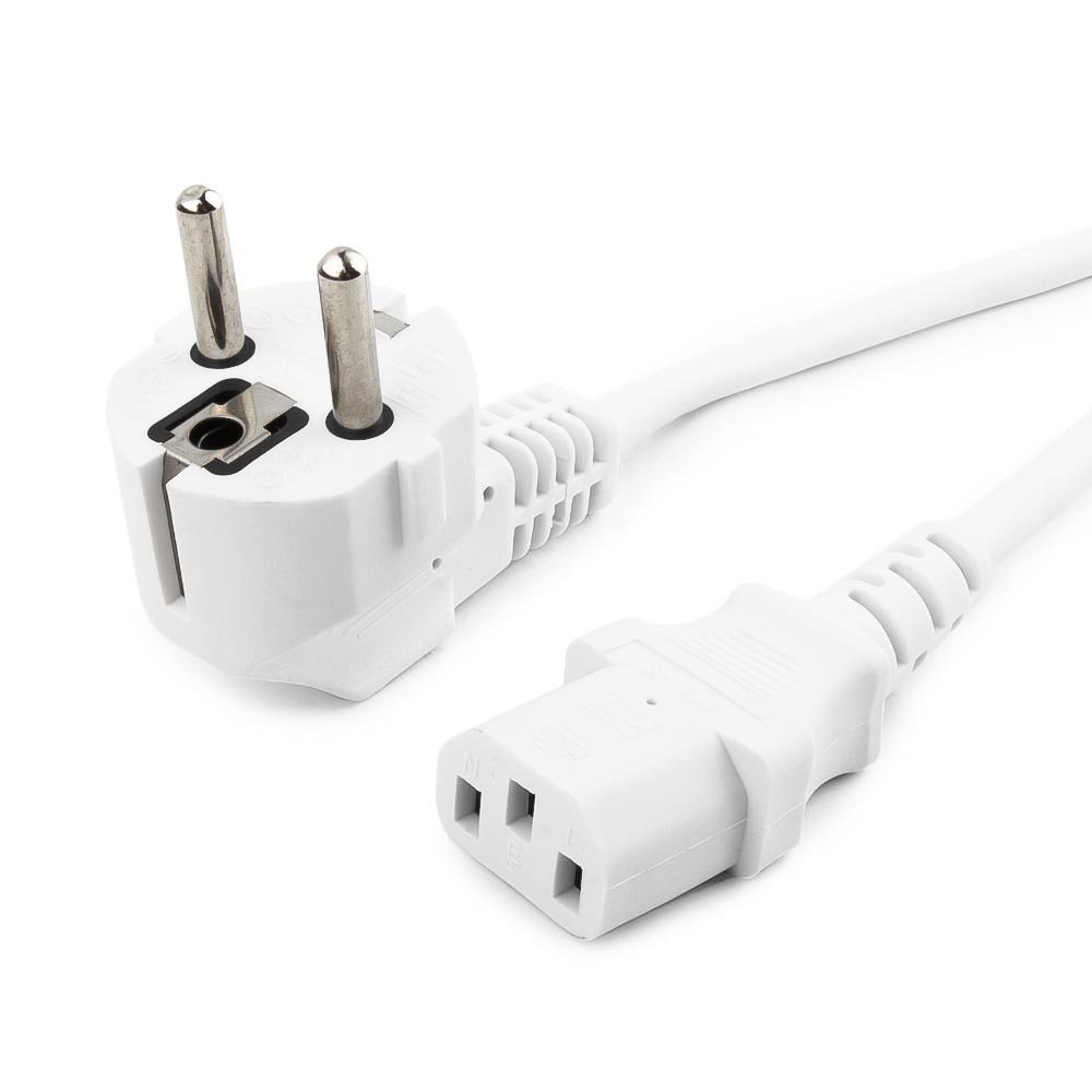 Кабель питания, Cablexpert PC-186W-VDE, 1.8м, Белый ,Cable power, Schuko - C13, white