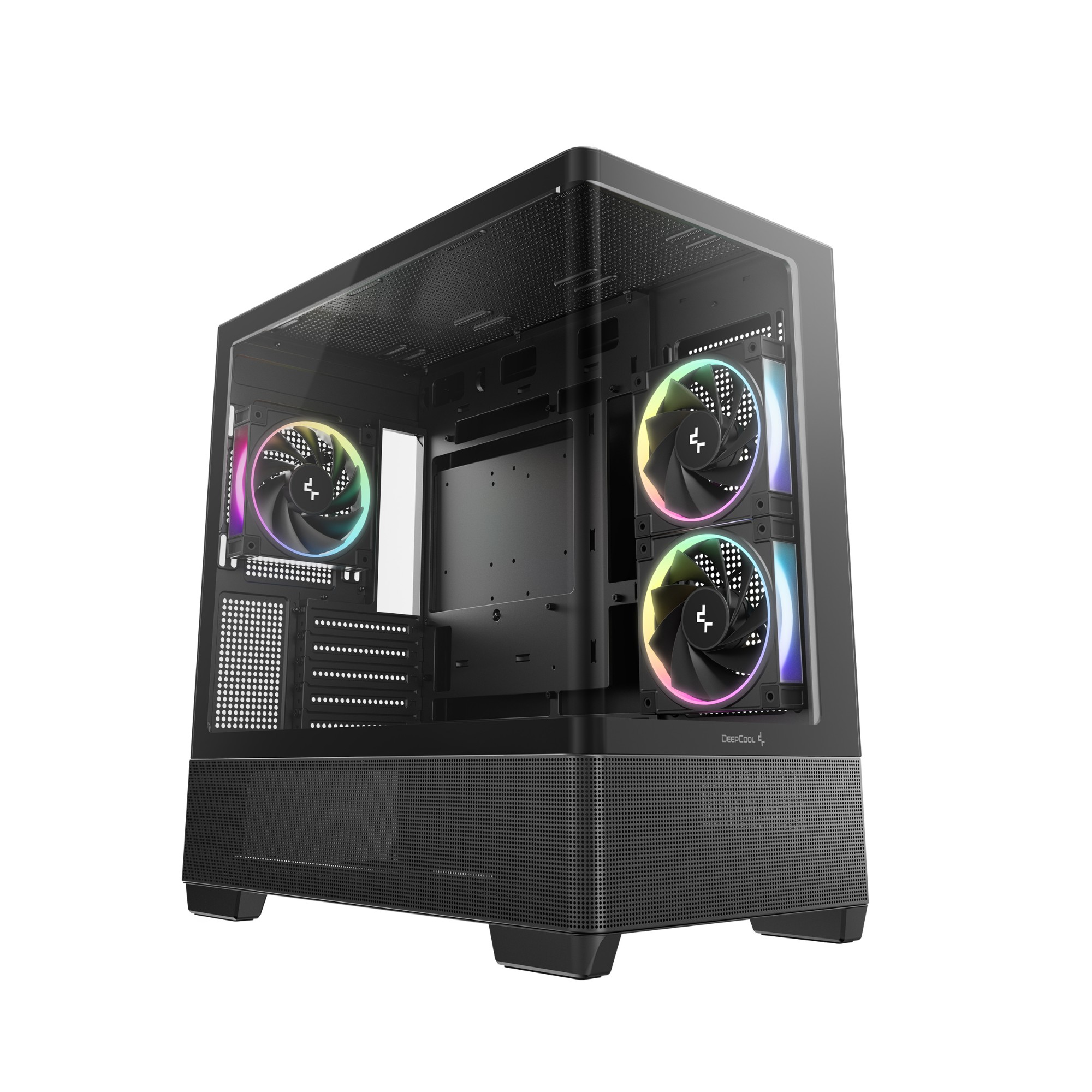 Кейс, Deepcool, CG380 3F R-CG380-BKAGM3-G, Micro ATX/Mini-ITX, USB Type-C/3.0*2, Audio+Mic, 3*120mm ARGB, Высота процессорного кулера до 176мм, Длина 