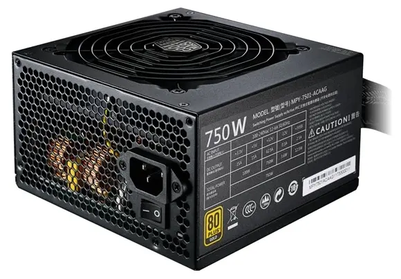 Блок питания CoolerMaster MWE GOLD 750 V2 500-750W Non Modular, 80+ GOLD MPE-7501-ACAAG-EU