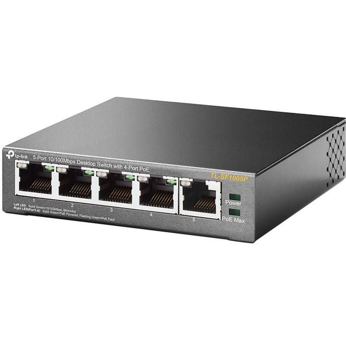 Коммутатор PoE  5-портовый Tp-Link TL-SF1005LP <5-port 10/100M (Порт1- Порт4 PoE IEEE 802.3af/at), б