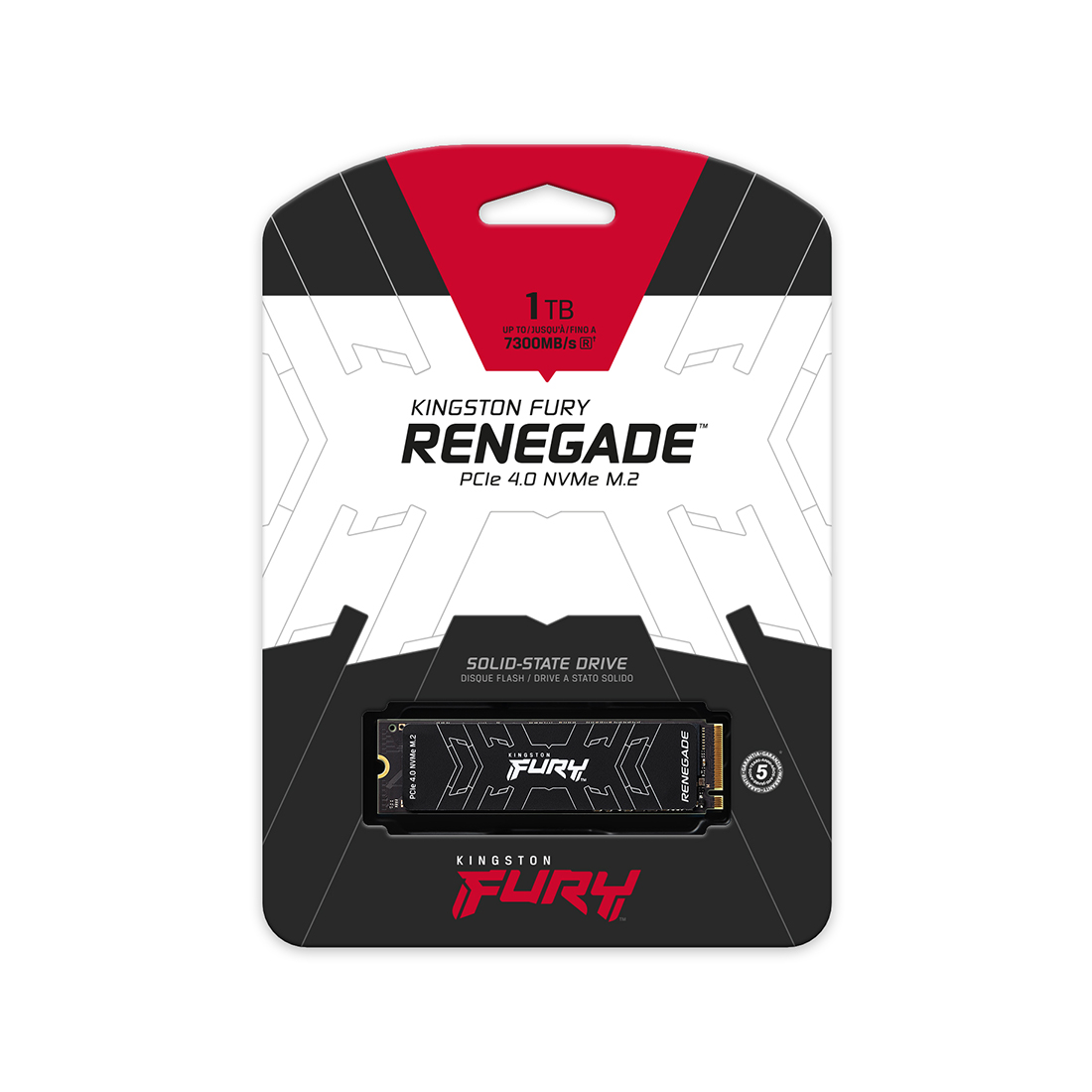 1 000 GB SSD M.2 Kingston FURY Renegade SFYRS/1000G, 1000 GB, M.2 NVMe PCIe 4.0, 7300/6000 Мб/с