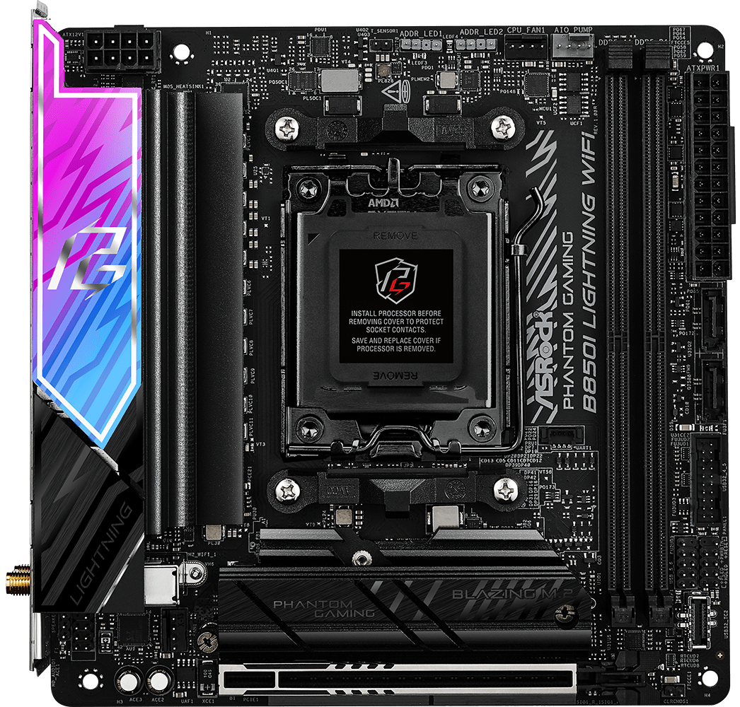Мат.плата AMD ASRock AM5 B850 B850I Lightning WiFi