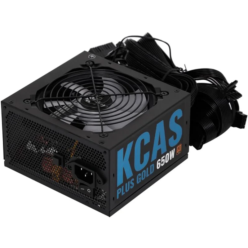 Блок питания, Aerocool, KCAS PLUS GOLD 650W RGB, 650W, ATX, Gold, APFC, 20+4pin, 2*4+4pin, 6*Sata, 3