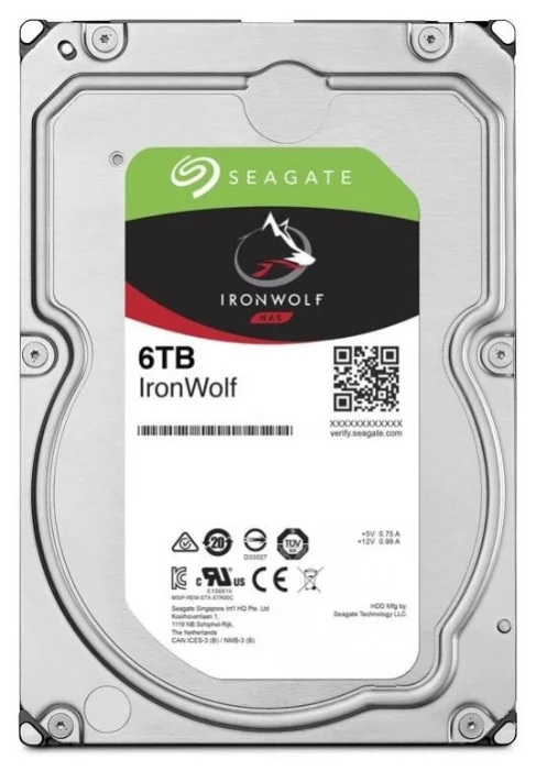Винчестер для NAS систем 6Tb Seagate IronWolf SATA 6Gb/s 5400rpm 3.5" 256Mb ST6000VN001
