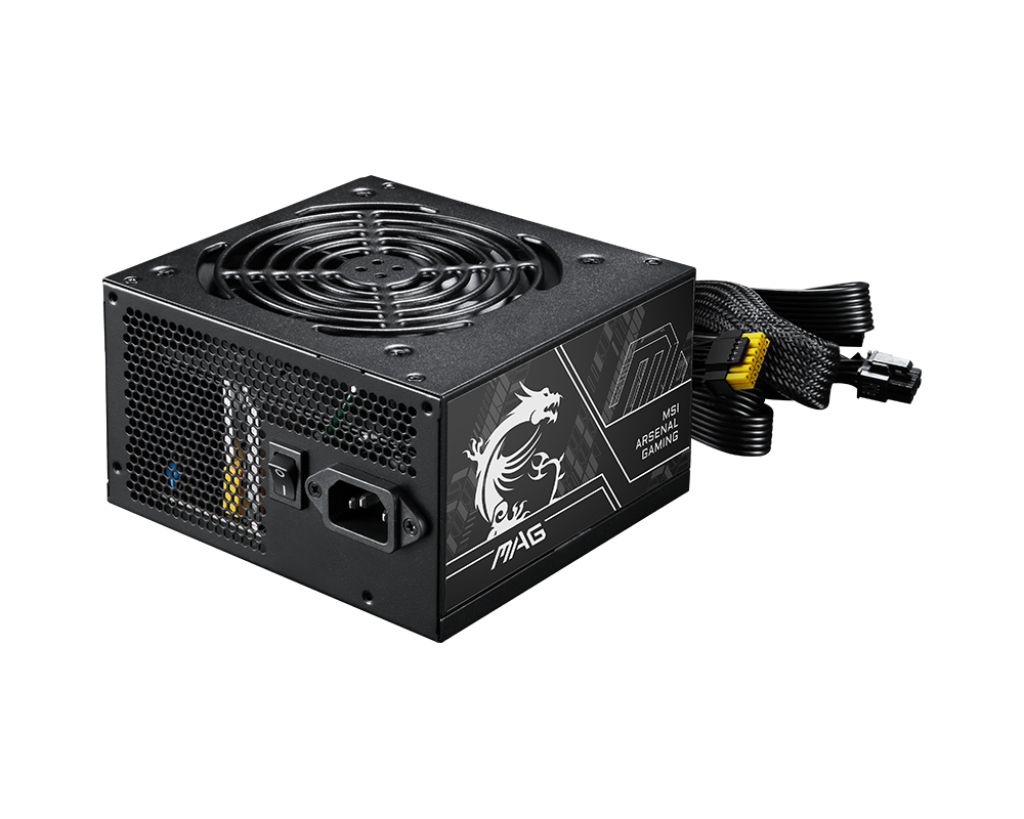 Блок питания MSI 750W, MAG A750BN PCIE5 II, Non Modular, ATX, 80+ BRONZE, >85%, Fan 120mm, Черный