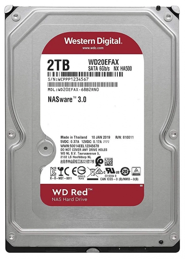 Винчестер для NAS систем HDD 2Tb Western Digital RED Plus SATA 6Gb/s 3.5" 64Mb 5400rpm WD20EFPX