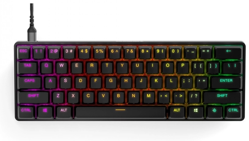 Клавиатура Steelseries, Apex Pro Mini US, 64820, Игровая, Механические клавиши QX2, USB, Подсветка R