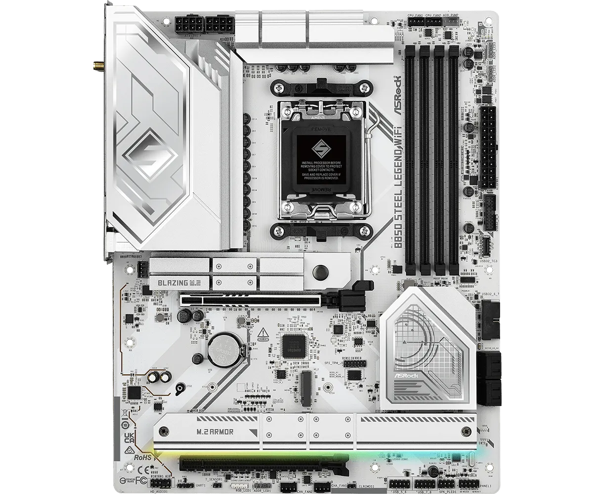 Мат.плата AMD ASRock B850 STEEL LEGEND WIFI AM5 4xDDR5 4xSATA 2xM.2 1xM.2 Key 2xWiFi 1xHDMI ATX