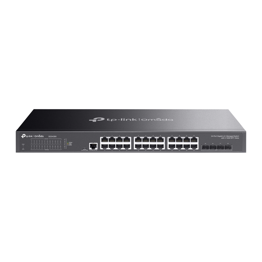 Коммутатор управляемый 2,5GbE 24-портовый Tp-Link SG3428X-M2 <JetStream™ 24-Port 2.5 Gigabit L2 Managed Switch with 4 SFP+ Slots 10GbE, 160Gbps, 1 RJ4