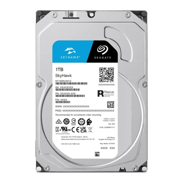 Винчестер для видеонаблюдения 1Tb Seagate SkyHawk SATA3 3.5" 256Mb ST1000VX013
