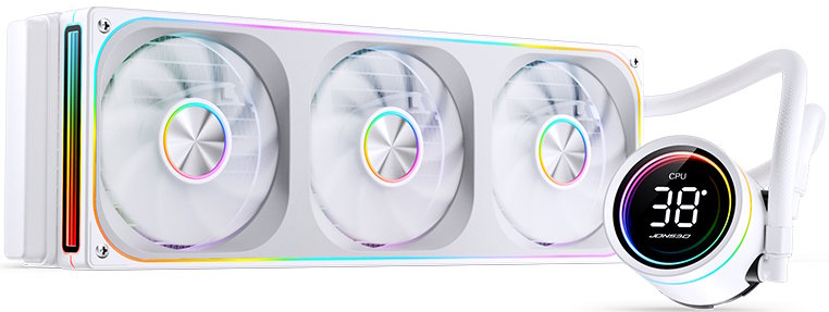 Кулер с водяным охлаждением, Jonsbo, TH-360 White, TH-360 White, intel 1151/1200/1700/1851 и amd AM4/AM5, TDP 305W, 3*120 мм, 700-2400 об/мин, 21.46-6