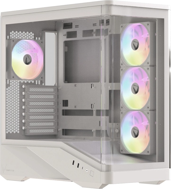 Компьютерный корпус, Formula V, Crystal U9 PA White, EATX/ATX/micro ATX, USB Type C/3.0*2, HD-Audio, Кулер 4*120 мм ARGB, Высота процессорного кулера 