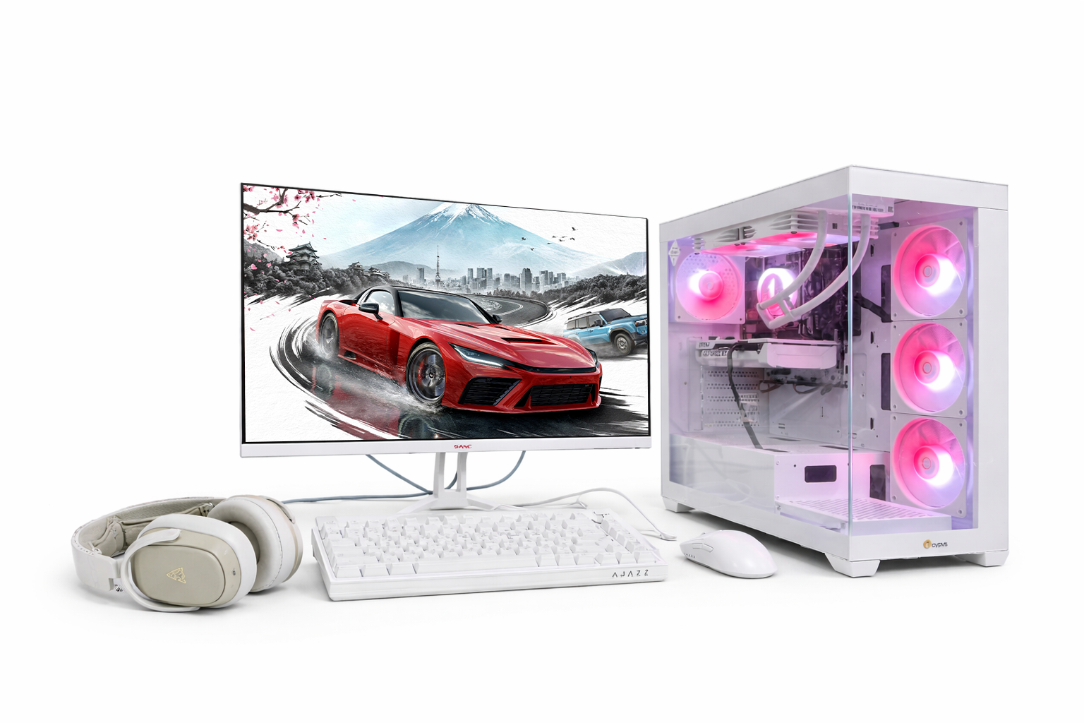 ИГРОВОЙ ПК с МОНИТОРОМ/ i5-13400F/H610M WiFi/Вод,охл TS1 240 W/8+8 DDR4/1 Tb NVMe/RTX5060 8 Gb/Gamma C72 WH/750W/23.8" Sanc 200Hz/AK820/AJ139/AHM09