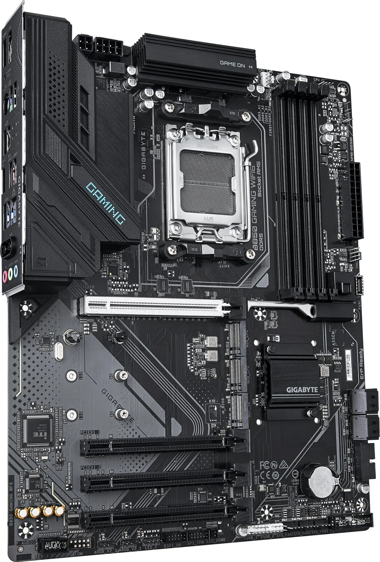 Мат.плата AMD Gigabyte B850 GAMING WF6 AM5, B850, 4xDDR5 4400/4800/5200/8200(OC), 4xSATA3, 3xM.2 (PCIe 4.0 x4/x2), RAID, 1xHDMI, 1хDP, 4xPCI-Ex16, WiF Мат.плата AMD Gigabyte B850 GAMING WF6 AM5, B850, 4xDDR5 4400/4800/5200/8200(OC), 4xSATA3, 3xM.2 (PCIe 4.0 x4/x2), RAID, 1xHDMI, 1хDP, 4xPCI-Ex16, WiF