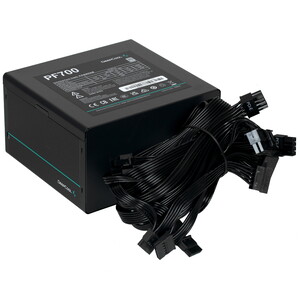 Блок питания, Deepcool, PF700 R-PF700D-HA0B-WDEU, 700W, ATX, APFC, 20+4 pin, 2*4+4pin, 6*Sata, 2*Molex, 4*PCI-E 6+2 pin, Вентилятор 12см, Кабель питан