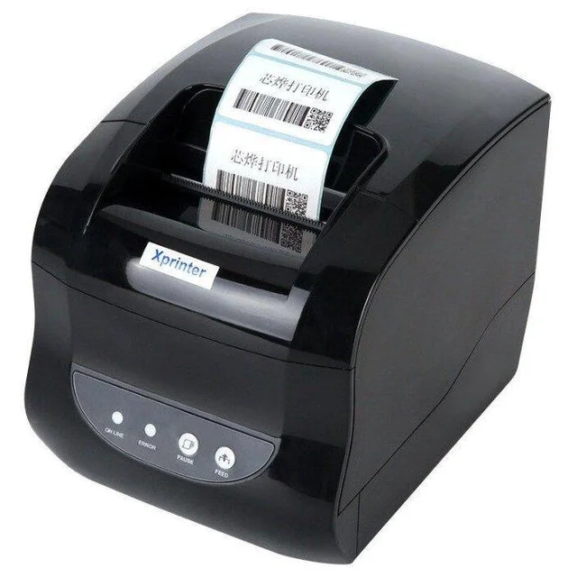 Принтер чеков и этикеток, Xprinter, XP-365B, Чёрный, USB+LAN, 203dpi, Ширина носителя до 80мм, 1D/2D