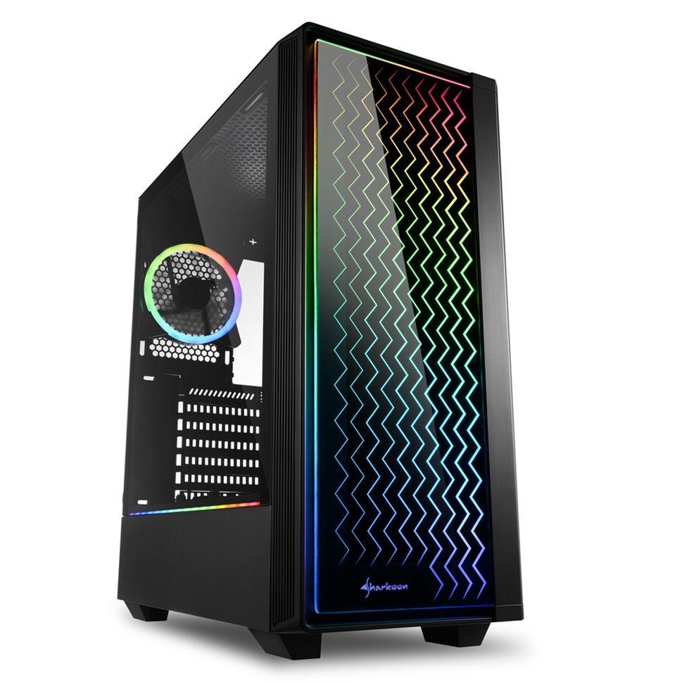 Корпус ПК без БП Sharkoon RGB LIT200 <ATX, 2x3.5, 6x2.5, 2xUSB 3.0, 1xUSB 2.0, Audio, 436*206*481mm>