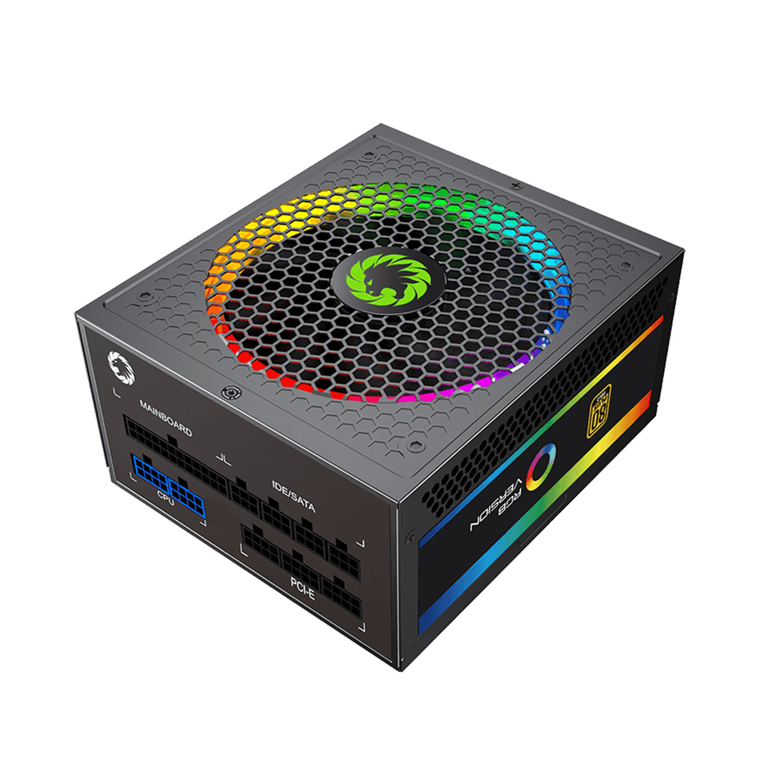 Блок питания Gamemax, RGB 550W Rainbow, 210604500049, 550W, ATX, 80 Plus Gold, APFC, 20+4 pin, 4+4pi