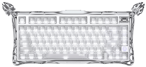 Клавиатура GravaStar Mercury K1 Pro, Ghost Silver, Mechanical, 79 keys EN, USB/BT/2.4GHz/ GS K1 PRO_XTAL_SLV