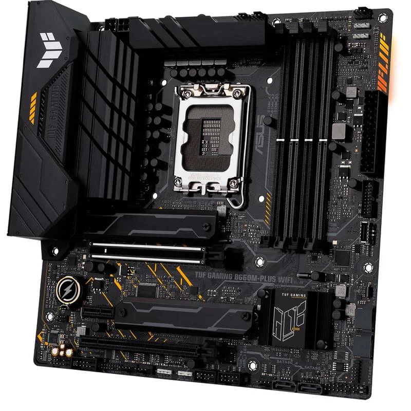 Мат.плата ASUS TUF GAMING B660M-PLUS WIFI, LGA1700 4xDDR5 4xSATA3 RAID 2xM.2 HDMI DP mATX