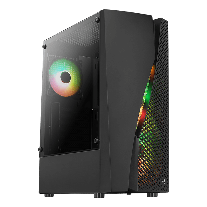 Кейс, Aerocool, Wave-G-BK-v2, ATX/Micro ATX/Mini-ITX, USB 2*3.0/1*2.0, HD-Audio+Mic, Кулер 4*12см FR