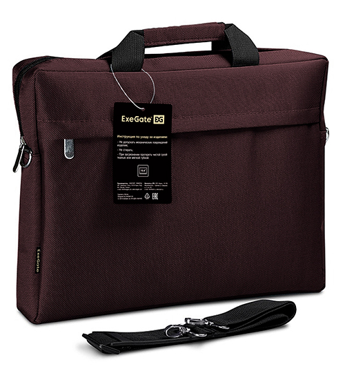 Сумка для ноутбука ExeGate Start S15 Charcoal, EX212308RUS, Тёмно-Коричневый ,up to 15.6", dark-brown