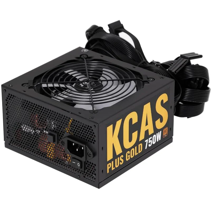 Блок питания, Aerocool, KCAS PLUS GOLD 750W RGB, 750W, ATX, Gold, APFC, 20+4pin, 2*4+4pin, 8*Sata, 4