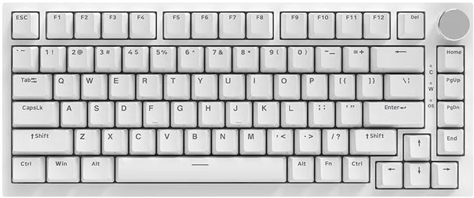 Клавиатура Ajazz, AK820/Blue/White, AK820, Игровая, Механическая, 75%, Blue Switches, Проводная, USB, Подсветка голубая,ONLY ENGLISH