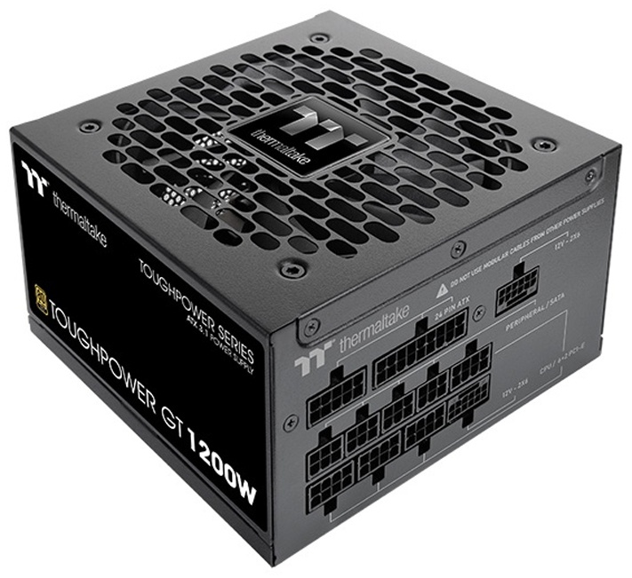 Блок питания, Thermaltake, TOUGHPOWER GT 1200W, PS-TPT-1200FNFAGE-3, 1200W, ATX, 80 PLUS Gold, 20+4 pin, 5*PCI-E 6+2 pin, 1*PCI-E 12+4 pin, 6*SATA, 2*