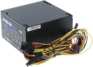 Блок питания Aerocool, VX PLUS Stealth 450 , 450W, ATX, None-PFC, 20+4pin, 4+4pin, 2*Sata, 2*Molex, 1*FDD, 1*PCI-E 6pin, Вентилятор 12см, Кабель пита