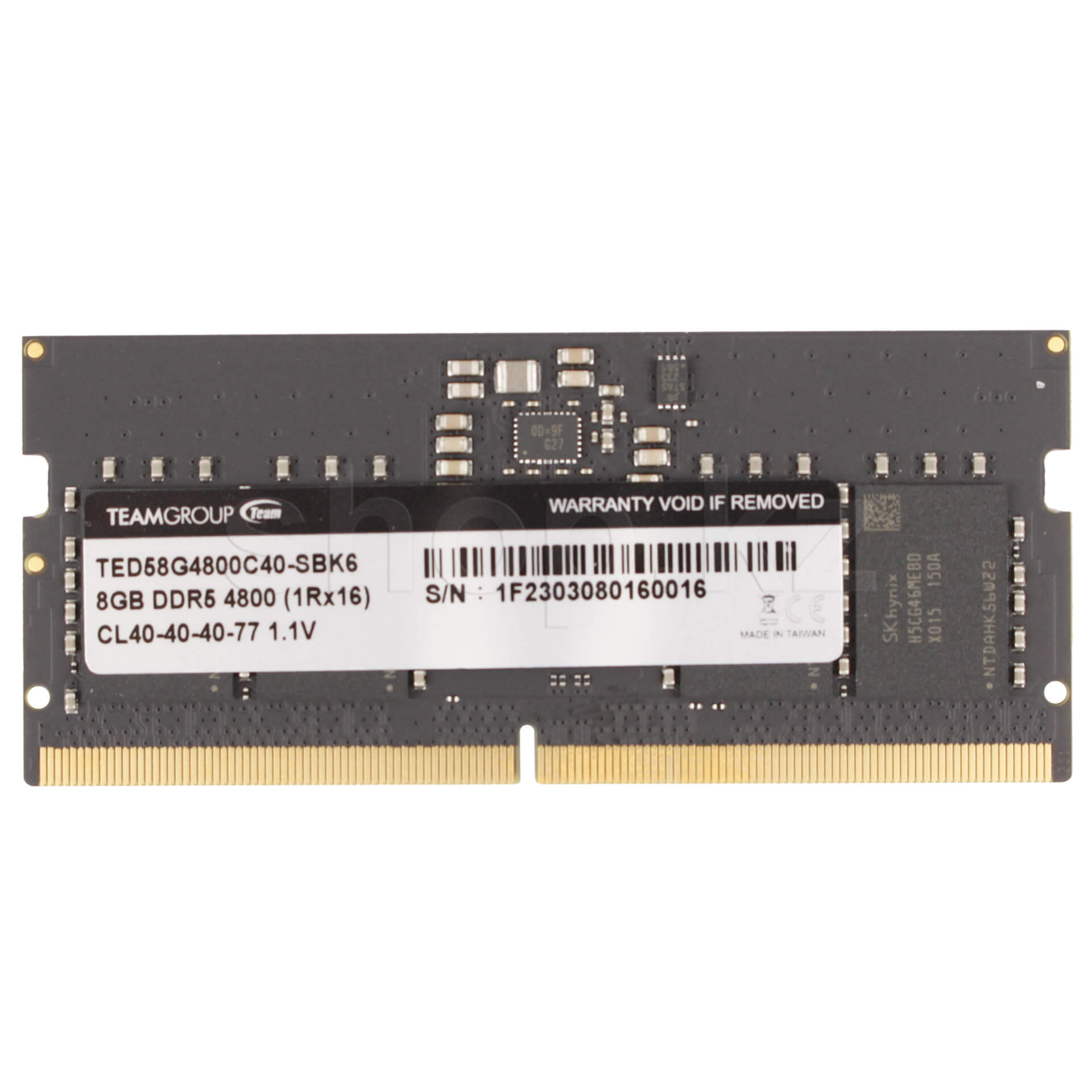 SODIMM 8GB DDR5 4800Mhz Team Group ELITE SO-DIMM PC5-38400 CL40-39-39-77 1.1V TED58G4800C40D-S016