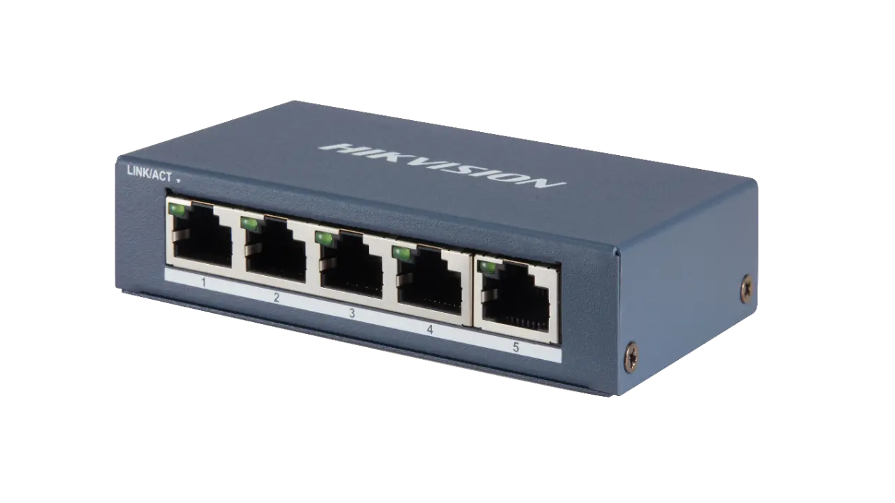 Сетевой коммутатор Hikvision DS-3E0505-E ,Switch 5 port 10/100/1000M desk/rack