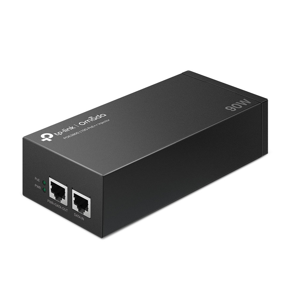 Инжектор PoE++ GbE Tp-Link POE380S <1 порт 10/100/1000 Мбит/с (разъём RJ45), IEEE802.3af/at/bt 90W передача до 100 м., пластиковый корпус>