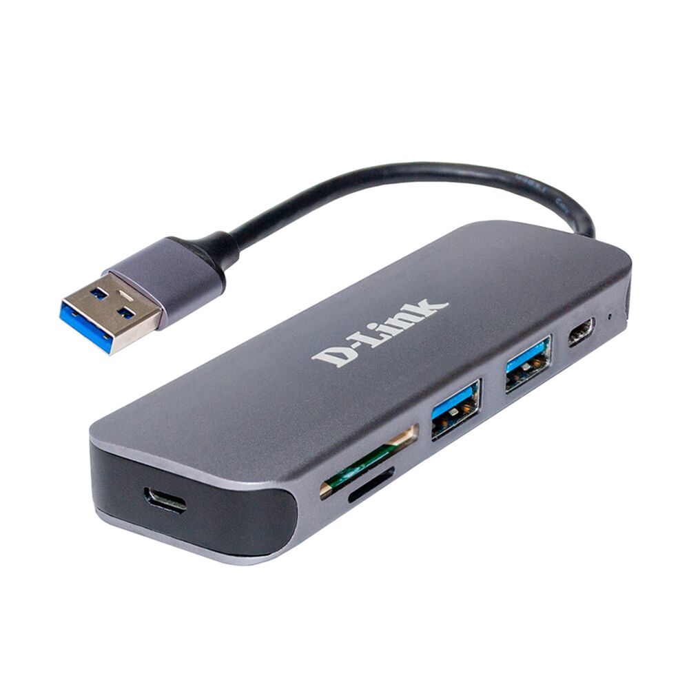 Адаптер, D-Link, DUB-1325/A2A, 2 порта USB 3.0, 1 порт USB Type-C, слот для карт SD/microSD и разъем USB 3.0, скорость передачи данных до 5 Гбит/с (1