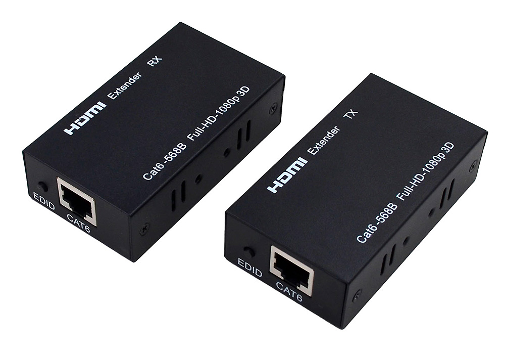 Удлинитель Extender HDMI удл-ль до  60м ч/з Сет.к. CAT6, чип MS9332