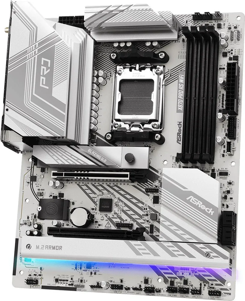 Мат.плата AMD ASRock X870 PRO RS WIFI AM5 4xDDR5 4xSATA3 3xM.2 1xHDMI 2xType-C ATX