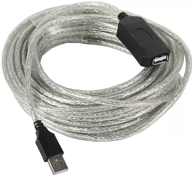 кабель, удлинитель, USB AM - USB AF удл-ль "LAN", 10м, черный, 2 феррита