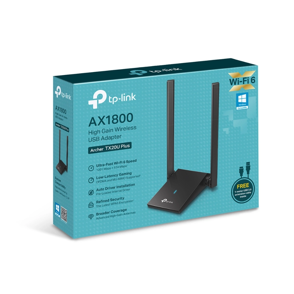 Сетевой адаптер беспроводной USB AX1800 Tp-Link Archer TX20U Plus <Wi-Fi 6 Двухдиапазонный Wi?Fi USB