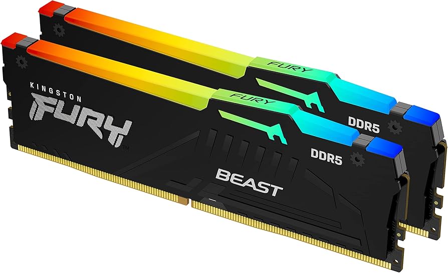 DDR5 Kingston 32 Gb KIT Fury Beast RGB (AMD), KF556C36BBEAK2-32, DDR5, 32 GB ,DIMM kit <5600MHz> (2x16GB),CL36