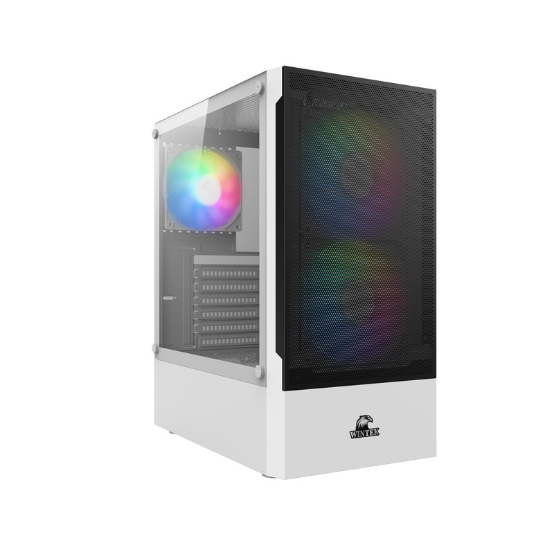 Корпус Wintek Shadow PRO 801 W-M TG, ATX, USB 1*3.0/2*2.0, HD-Audio+Mic, 2*14cm+1*12cm ARGB fan, White