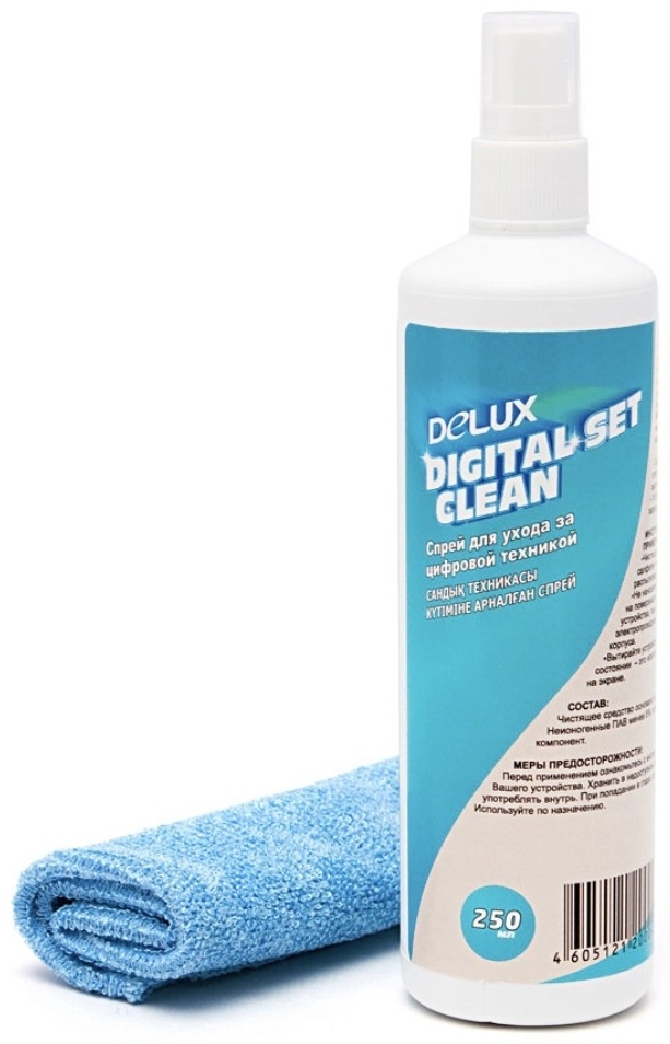 Чистящий набор, Delux, Digital Clean для ухода за цифровыми и мобильными устройствами, Спрей 100 мл