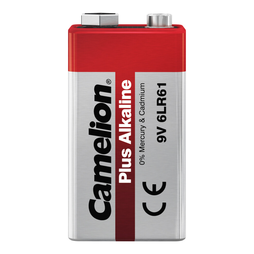 Батарейка, CAMELION, 6LR61-BP1, Plus Alkaline, 6F22(крона), 9V, 680 mAh, 1 шт,, Блистер