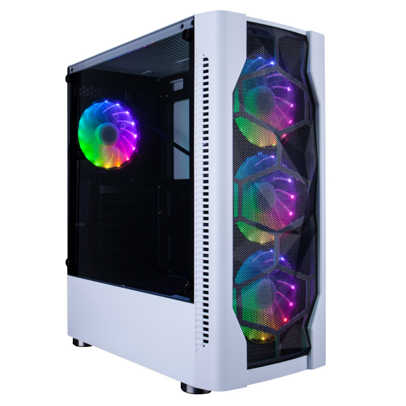 Корпус 1STPLAYER, D4-WH-1F5MW-3F5SW, Mid-Tower, ATX/M-ATX/ M-ITX, USB3.0*1, USB2.0*2, HD AUDIO, 4*120мм F5 RGB вентилятор, Высота процессорного кулера