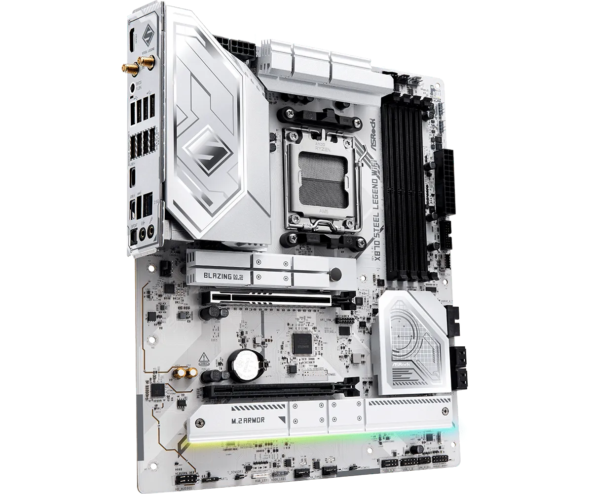 Мат.плата AMD ASRock X870 STEEL LEGEND WIFI AM5 4xDDR5 4xSATA3 3xM.2 1xHDMI 2xType-C ATX
