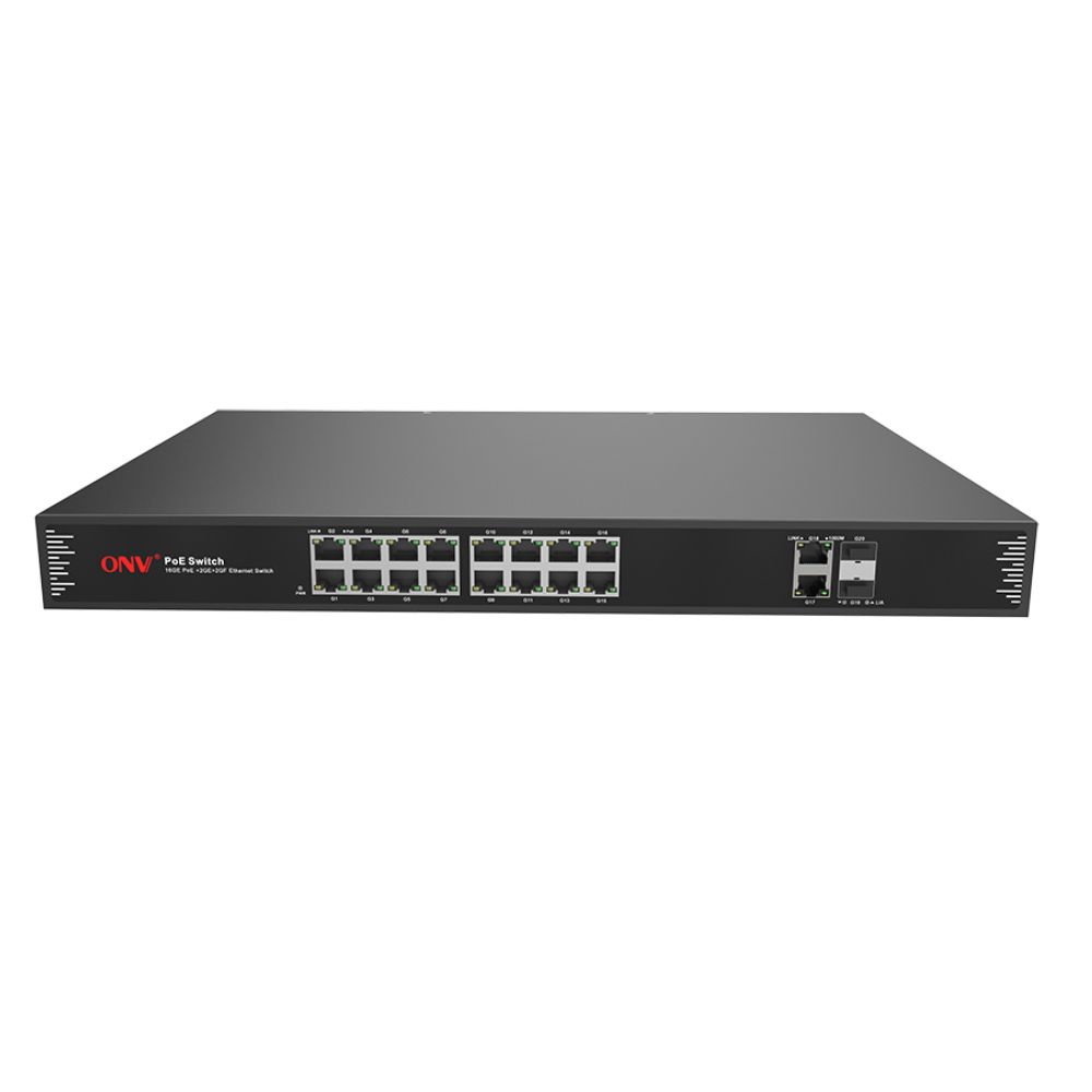 Коммутатор PoE 16-портовый ONV-POE33020PF <16*10/100/1000M POE port,802.3af/at+2*10/100/1000M, RJ 45