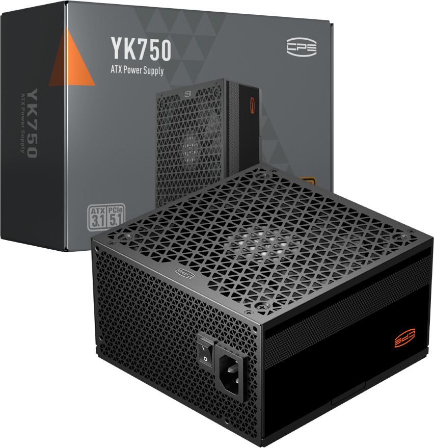 Блок питания PCCooler YK750, 750W, Non Modular, ATX 3.1, 80+ BRONZE, Fan 135mm, Support PCI-E 5.1, P5-YK750-B1F