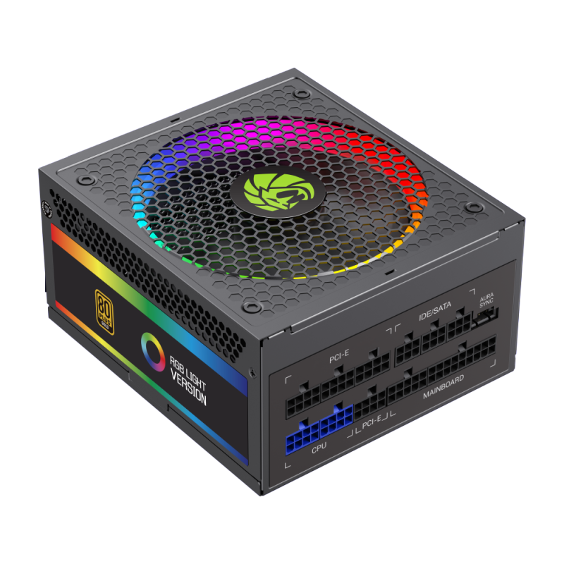 Блок питания Gamemax RGB-Smart 850 PRO, 2141-0850B0031, 850W, Gold, ATX3.1, APFC, 20+4 pin, 2*4+4pin, 8*Sata, 3*Molex, 3*PCI-E 6+2 pin, 1*PCI-E 12+4pi